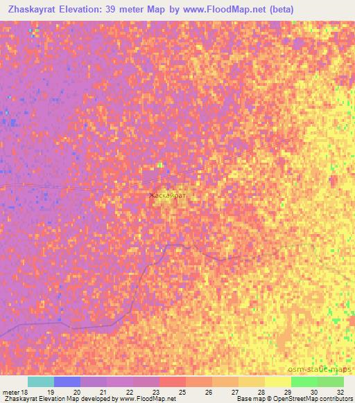 Zhaskayrat,Kazakhstan Elevation Map