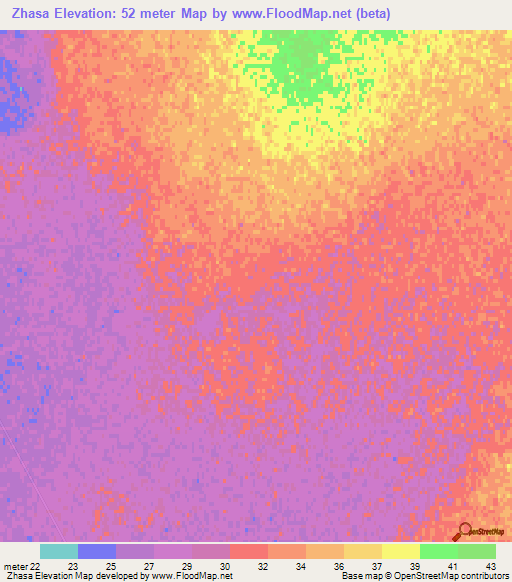 Zhasa,Kazakhstan Elevation Map