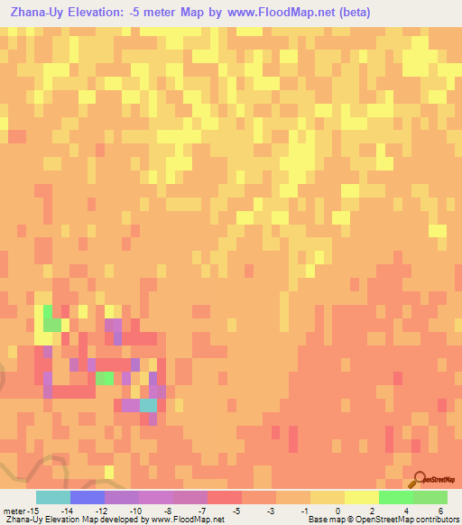 Zhana-Uy,Kazakhstan Elevation Map