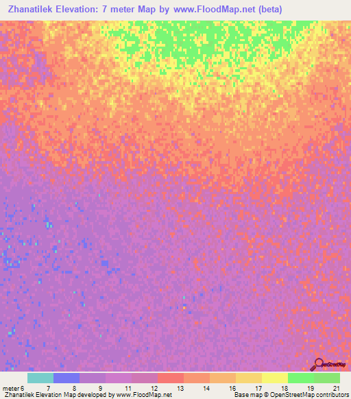 Zhanatilek,Kazakhstan Elevation Map