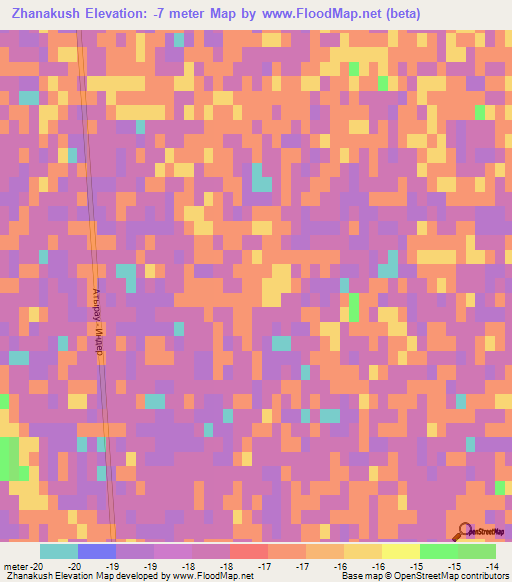Zhanakush,Kazakhstan Elevation Map