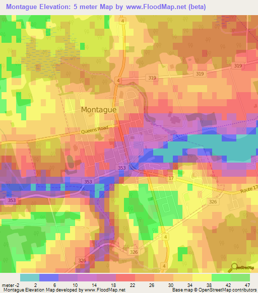 Montague,Canada Elevation Map