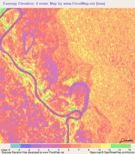 Esensay,Kazakhstan Elevation Map