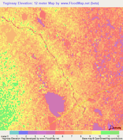 Yeginsay,Kazakhstan Elevation Map