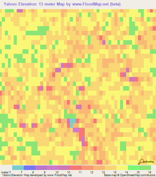Yalovo,Kazakhstan Elevation Map