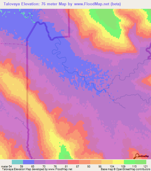Talovaya,Kazakhstan Elevation Map