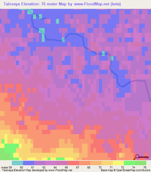 Talovaya,Kazakhstan Elevation Map