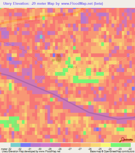 Utery,Kazakhstan Elevation Map