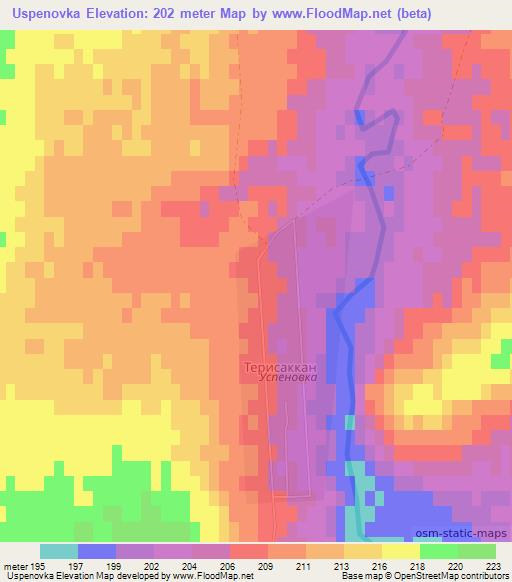 Uspenovka,Kazakhstan Elevation Map