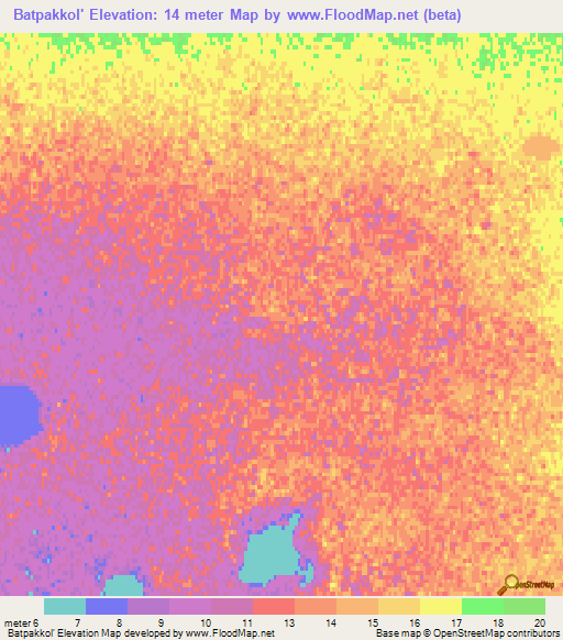 Batpakkol',Kazakhstan Elevation Map