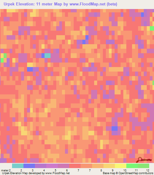 Urpek,Kazakhstan Elevation Map