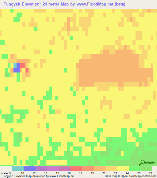 Tungysh,Kazakhstan Elevation Map