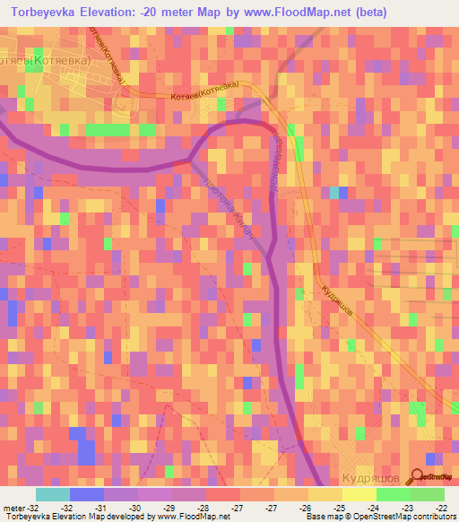 Torbeyevka,Kazakhstan Elevation Map