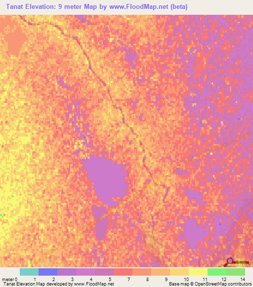 Tanat,Kazakhstan Elevation Map