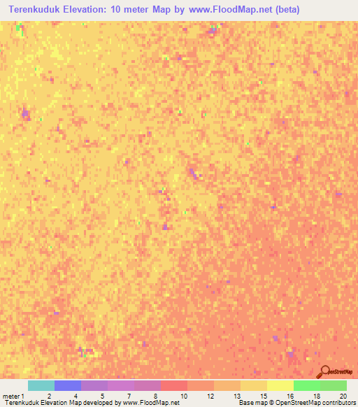 Terenkuduk,Kazakhstan Elevation Map