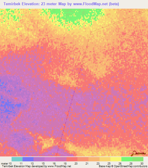 Temirbek,Kazakhstan Elevation Map