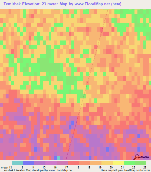 Temirbek,Kazakhstan Elevation Map