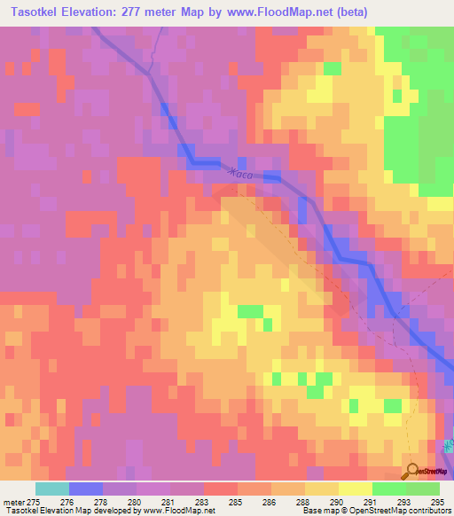Tasotkel,Kazakhstan Elevation Map