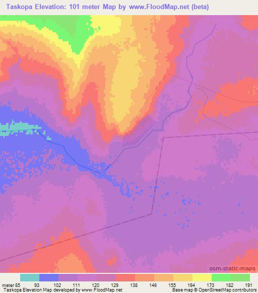 Taskopa,Kazakhstan Elevation Map