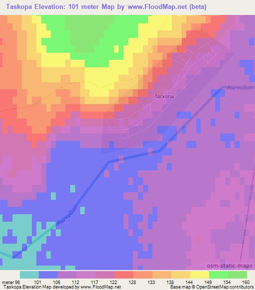 Taskopa,Kazakhstan Elevation Map