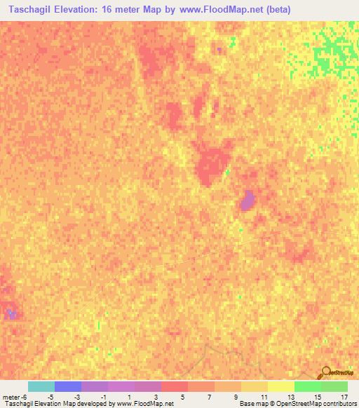 Taschagil,Kazakhstan Elevation Map