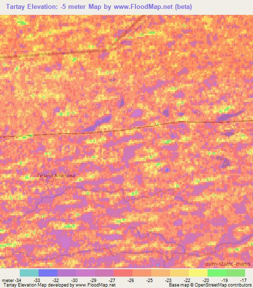 Tartay,Kazakhstan Elevation Map
