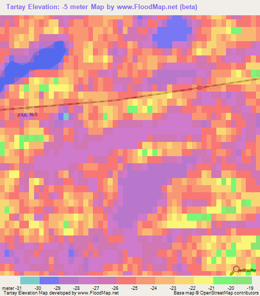 Tartay,Kazakhstan Elevation Map