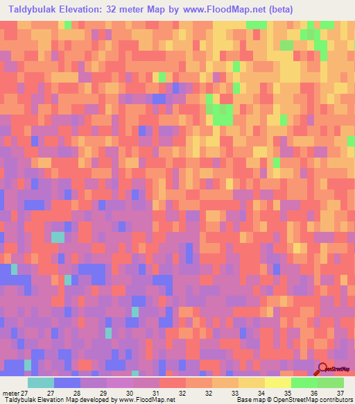 Taldybulak,Kazakhstan Elevation Map