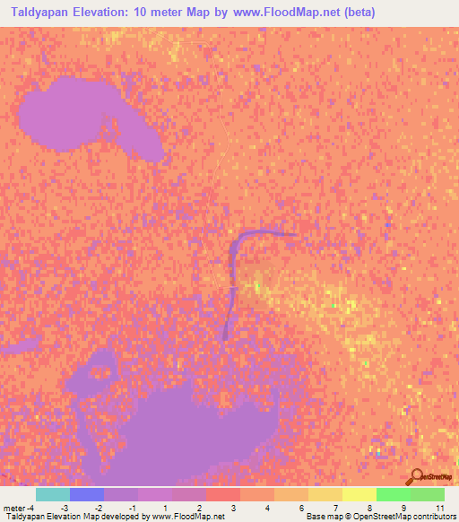 Taldyapan,Kazakhstan Elevation Map