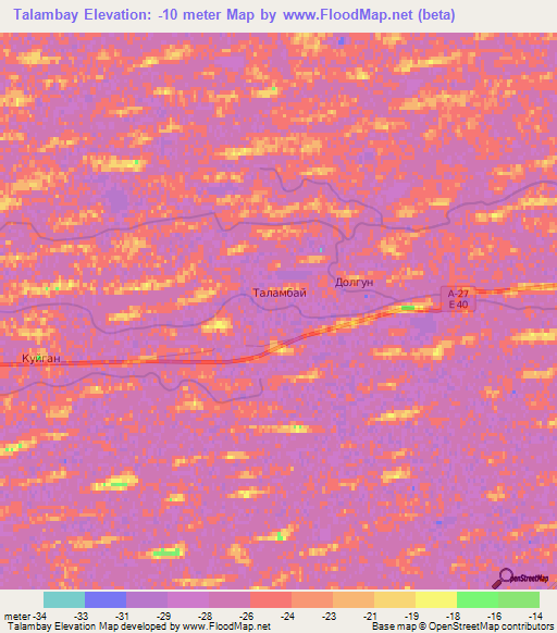 Talambay,Kazakhstan Elevation Map