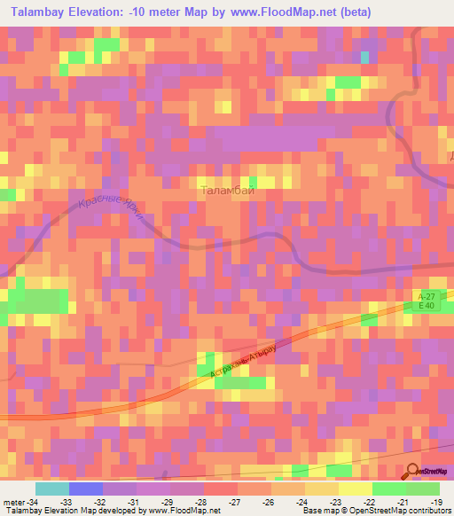 Talambay,Kazakhstan Elevation Map