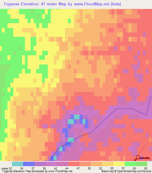 Toganas,Kazakhstan Elevation Map