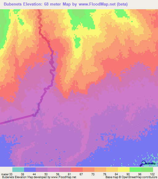 Bubenets,Kazakhstan Elevation Map
