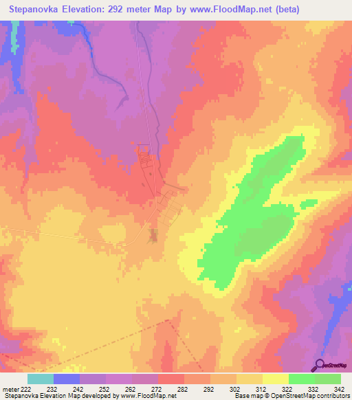 Stepanovka,Kazakhstan Elevation Map