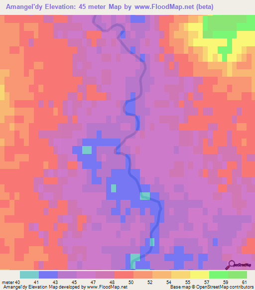 Amangel'dy,Kazakhstan Elevation Map