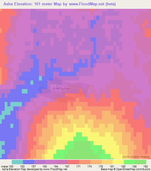 Asha,Kazakhstan Elevation Map