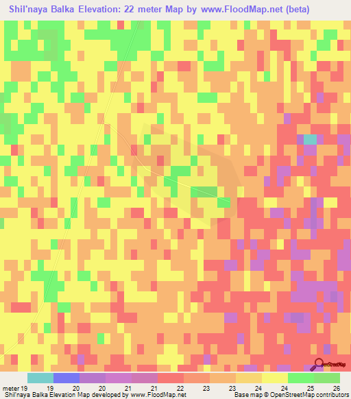 Shil'naya Balka,Kazakhstan Elevation Map