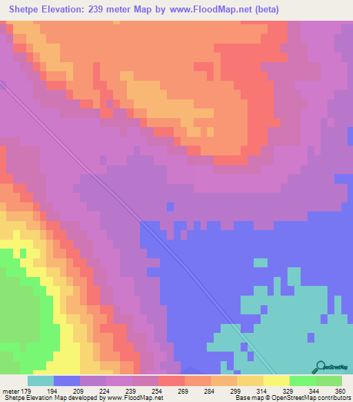 Shetpe,Kazakhstan Elevation Map