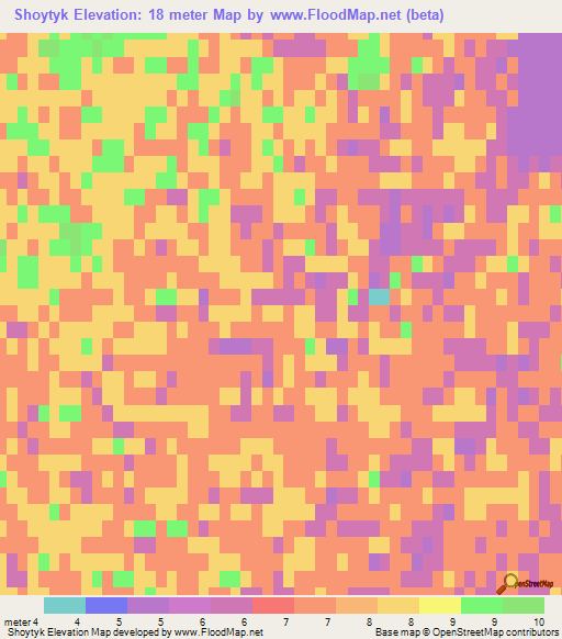 Shoytyk,Kazakhstan Elevation Map