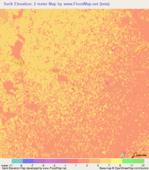 Serik,Kazakhstan Elevation Map