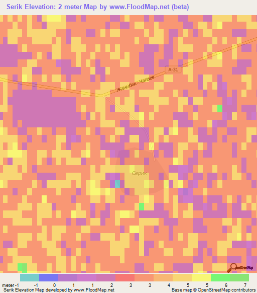 Serik,Kazakhstan Elevation Map