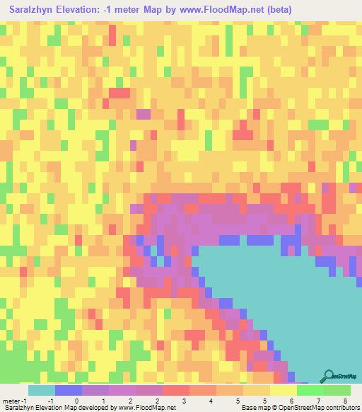 Saralzhyn,Kazakhstan Elevation Map