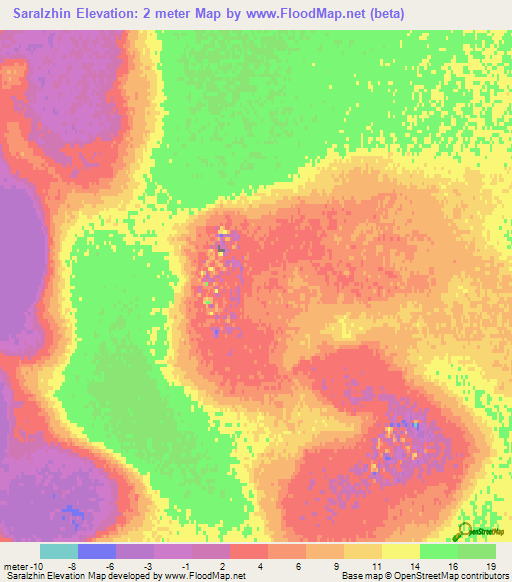 Saralzhin,Kazakhstan Elevation Map