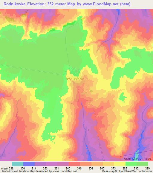 Rodnikovka,Kazakhstan Elevation Map