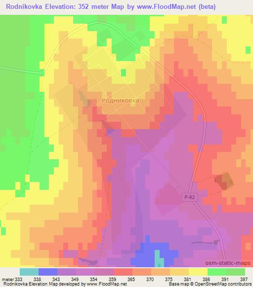 Rodnikovka,Kazakhstan Elevation Map