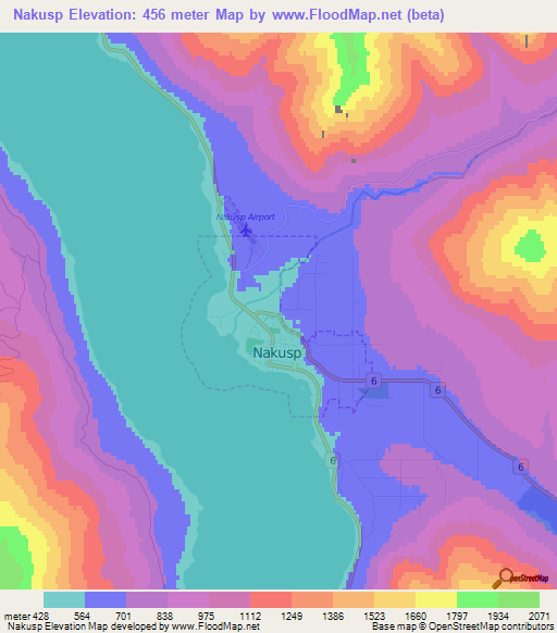 Nakusp,Canada Elevation Map