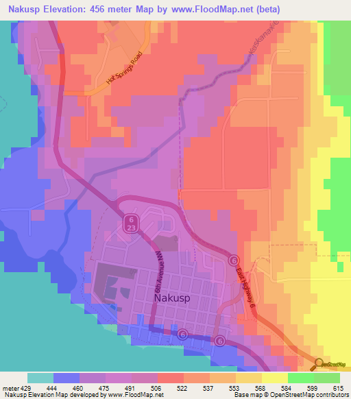 Nakusp,Canada Elevation Map