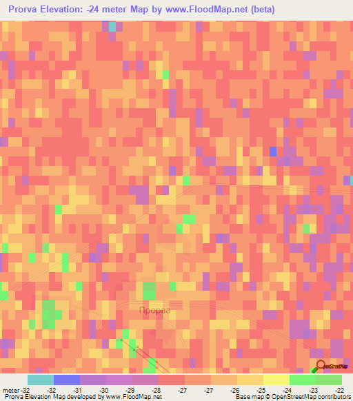 Prorva,Kazakhstan Elevation Map