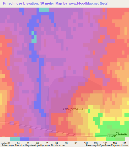 Prirechnoye,Kazakhstan Elevation Map
