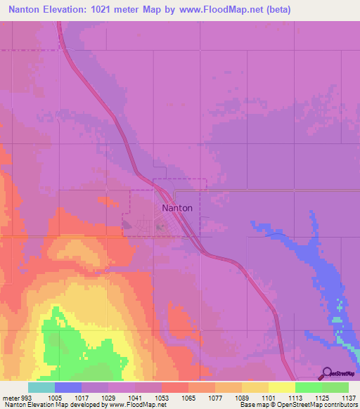Nanton,Canada Elevation Map